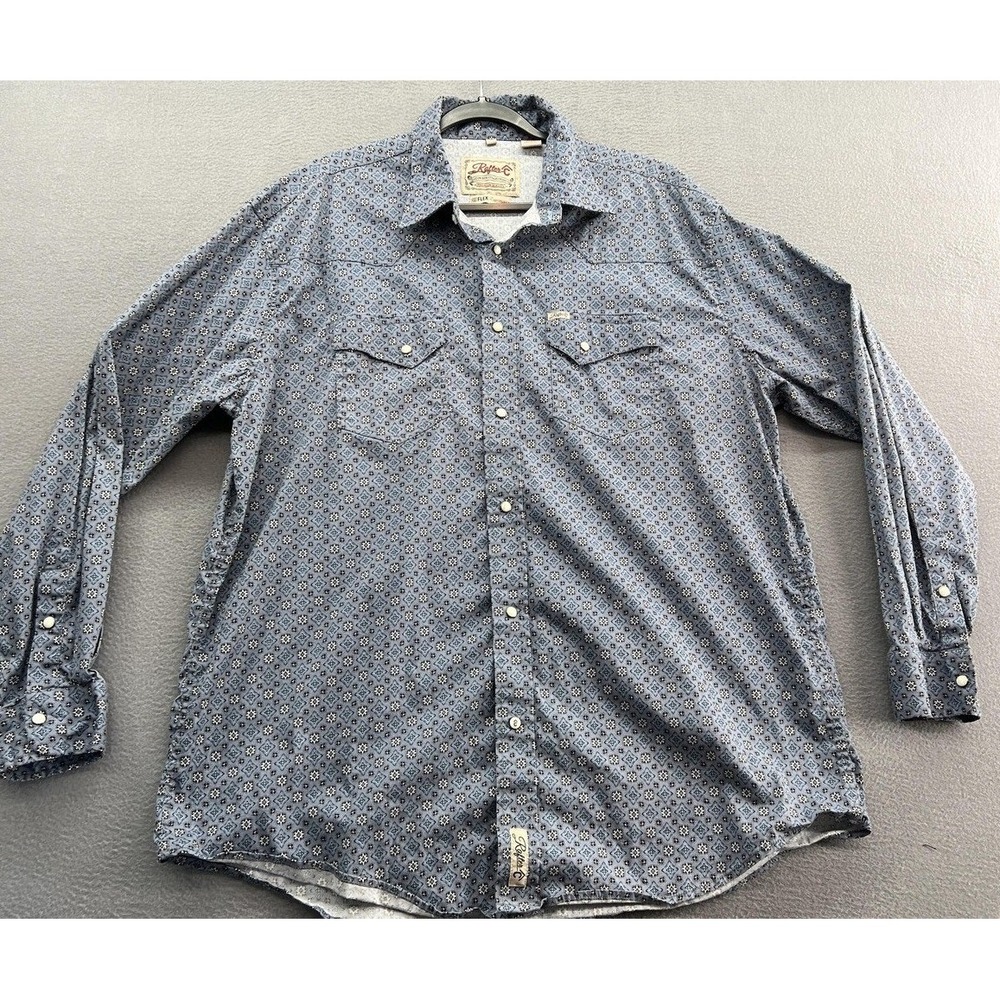 Rafter C Cowboy Collection Shirt Mens XXL Blue ProFlex 45 Western Stretch Button
